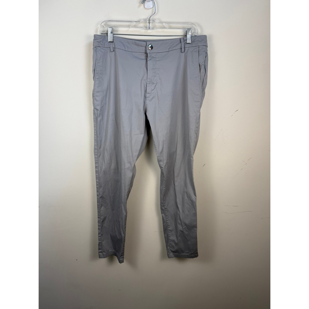 Birddogs Lined Golf Pants Gray Chino Built-in Liner 34x30 Mens Stretch Casual